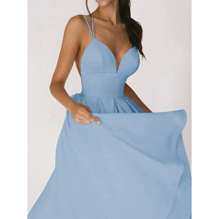 Levoire | Robe midi élégante pour événements du soir pour femmes Bleu