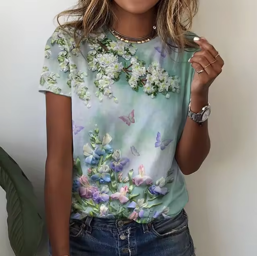 Levoire | T-Shirts Avec Impression 3D Vert clair – Papillon