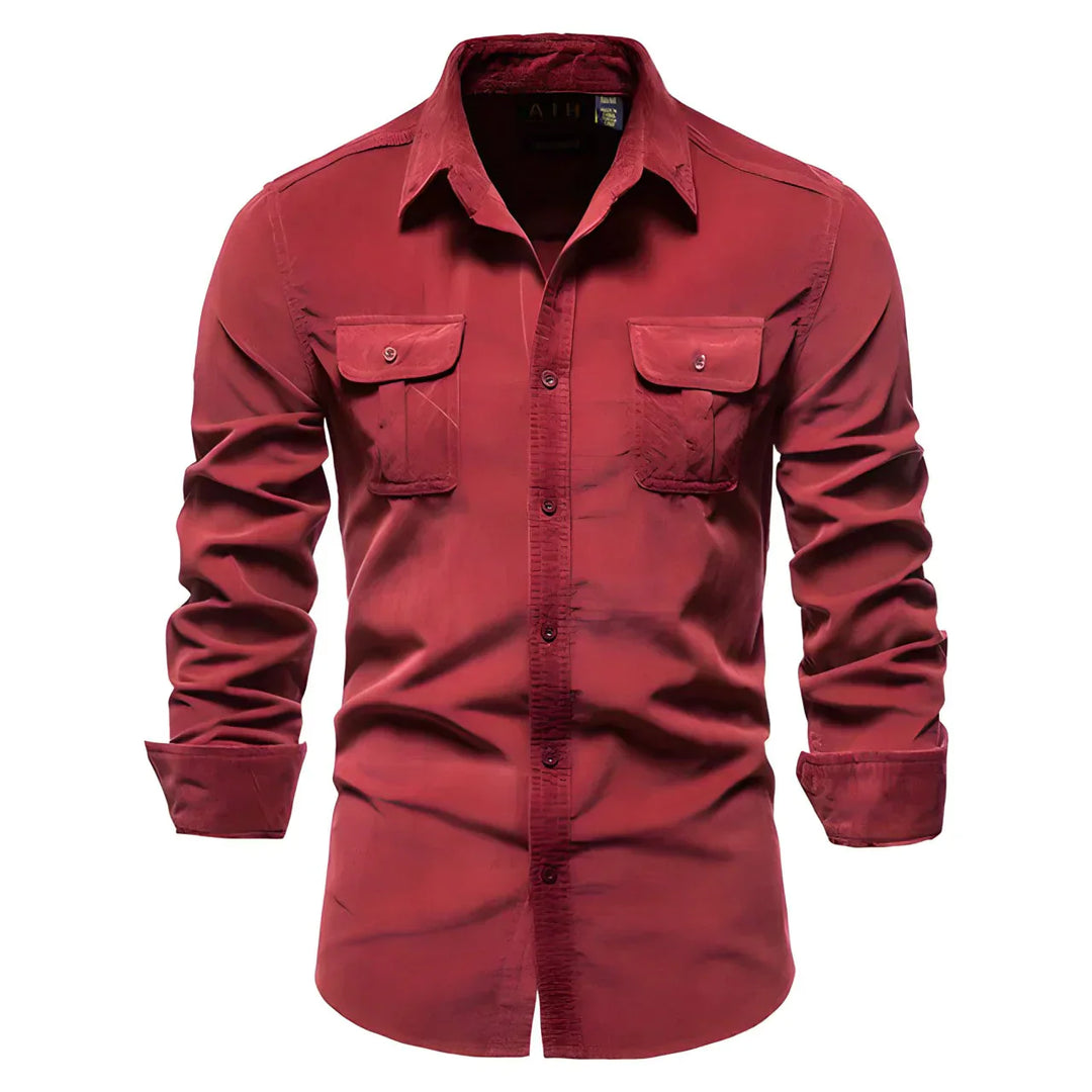 Levoire | Chemise Décontractée Pour Hommes Rot