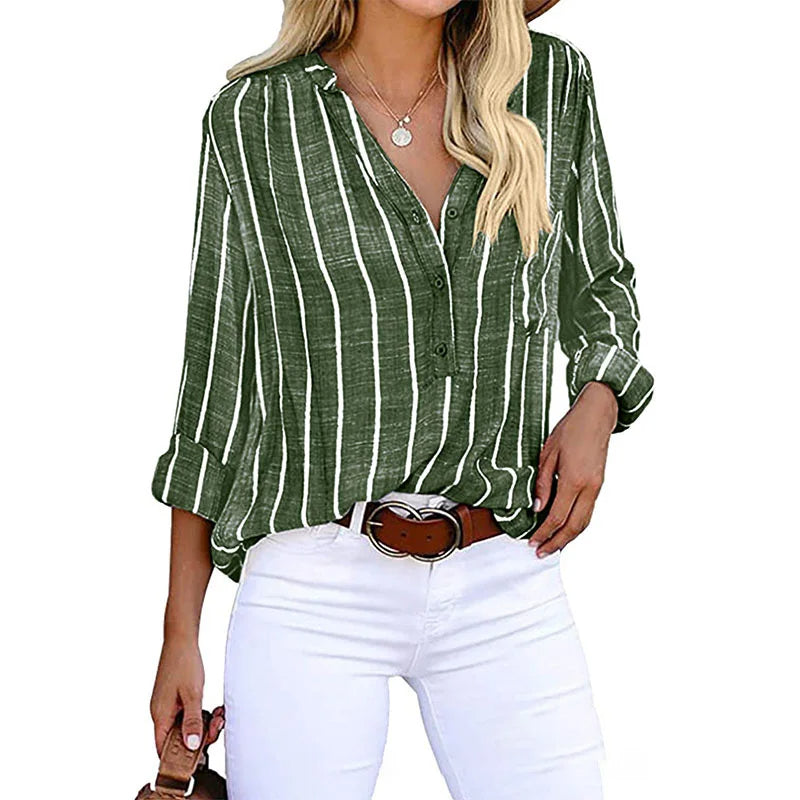 Levoire | Blouse Elise - Vintage & Rayé Vert