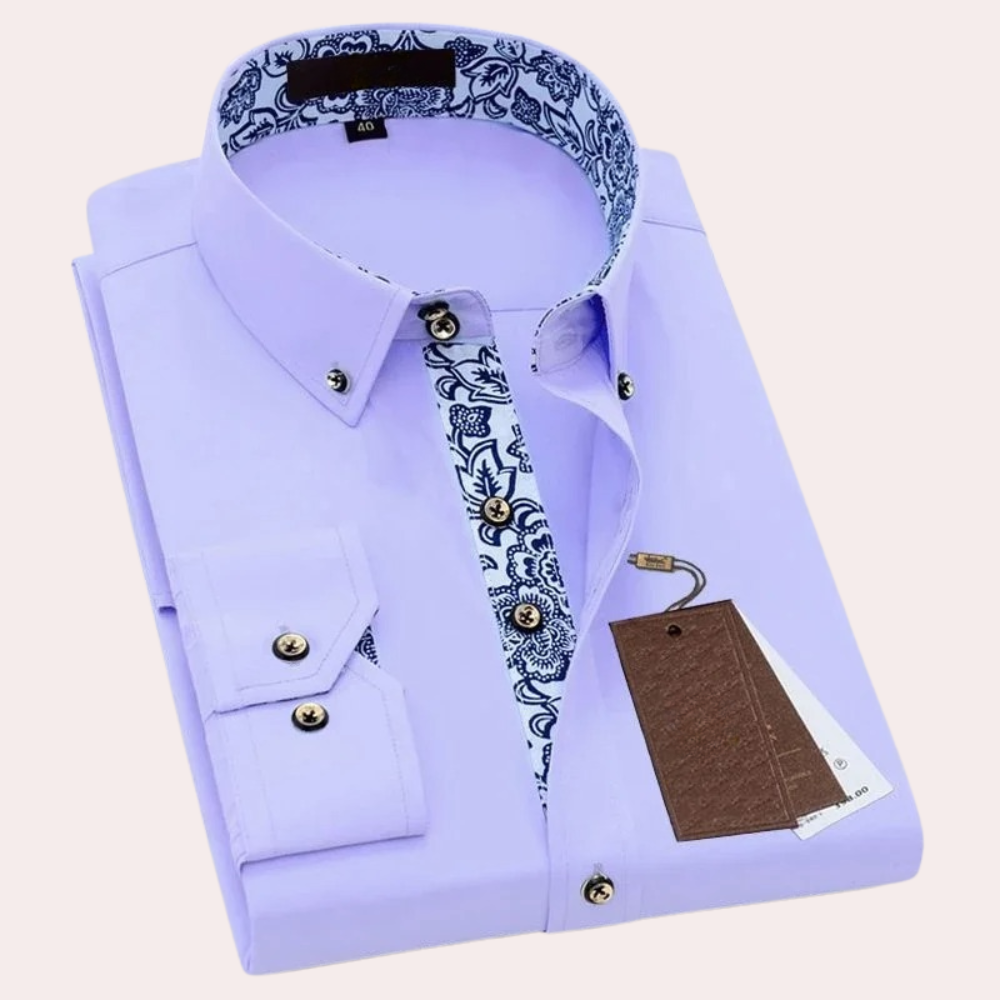Levoire | Chemise classique pour homme à manches longues Lilas