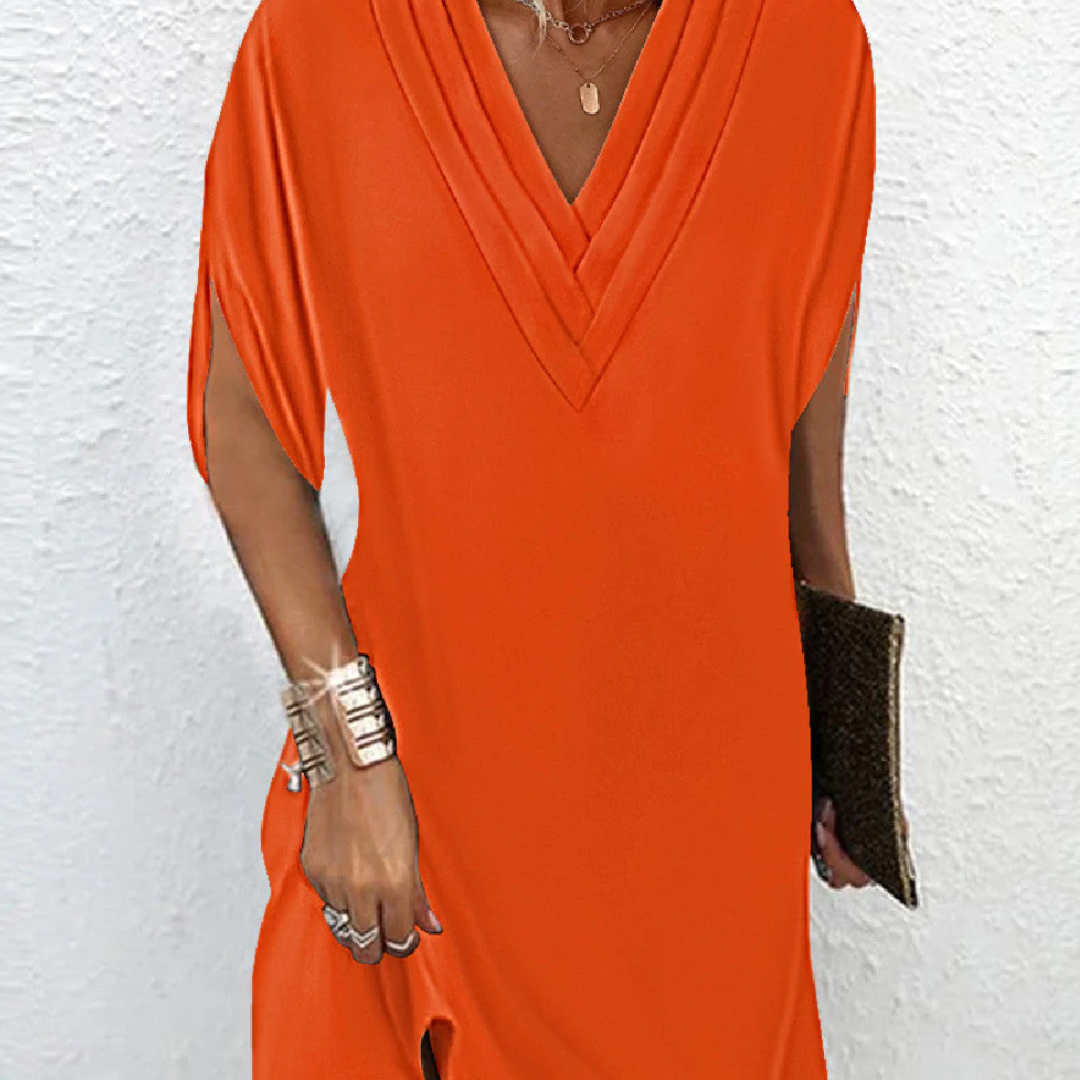 Levoire | Robe Mini Avec Décolleté En V Pour Femmes Orange