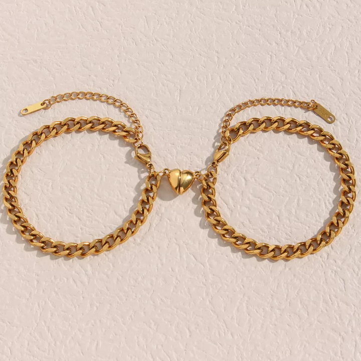 Levoire | Set De Bracelets En Forme De Cœur Mélange De Haute Qualité Or