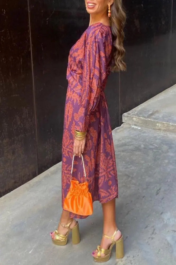 Levoire | Robe femme flatteuse robe à décolleté en V Lilas