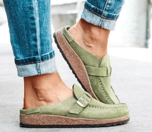 Levoire | Pantoufles Dames Avec Design Orthopédique Vert