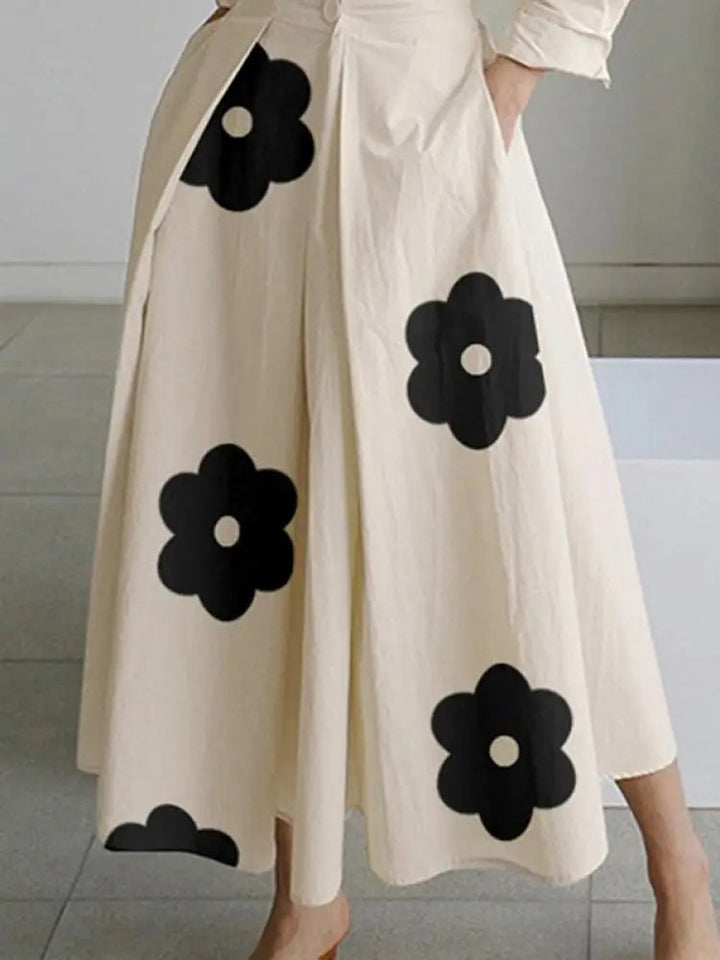 Levoire | Imprimé Plissé Robe Midi A-Ligne Pour Femmes