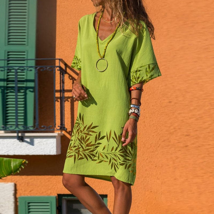 Levoire | Robe D'été Unie Pour Femme - Mini Vert