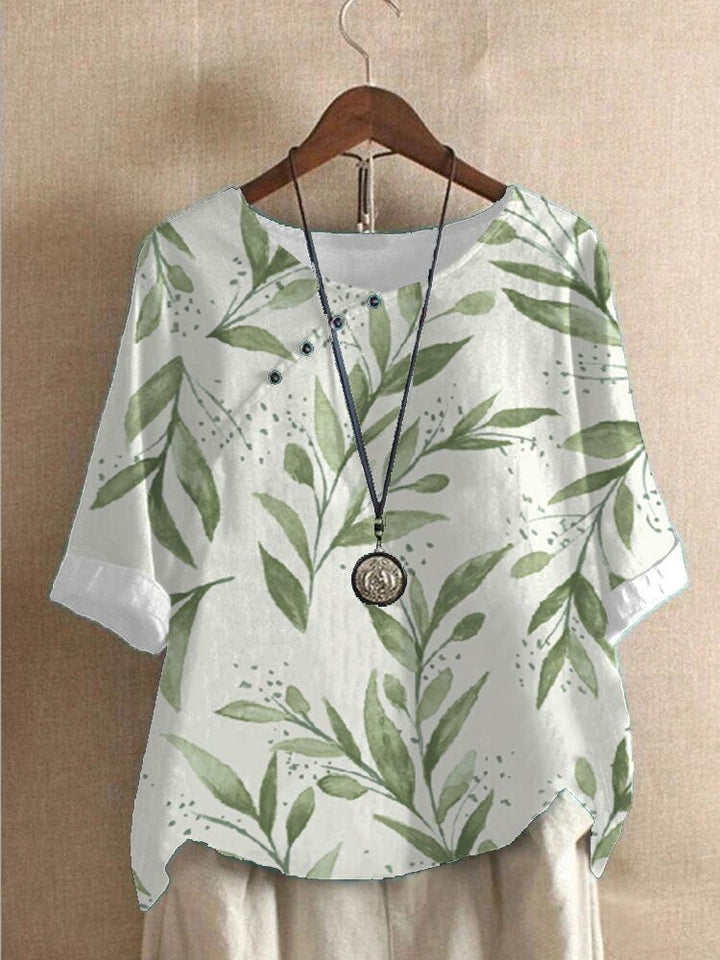 Levoire | Blouse Pour Dames Imprimee Confortable Vert clair