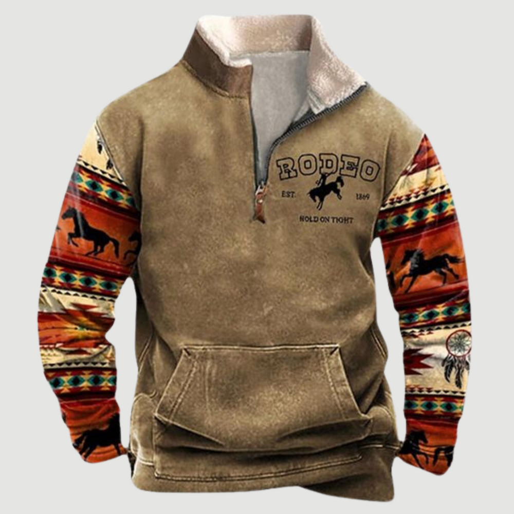 Levoire | Veste en polaire à demi-zippé Khaki Rodeo