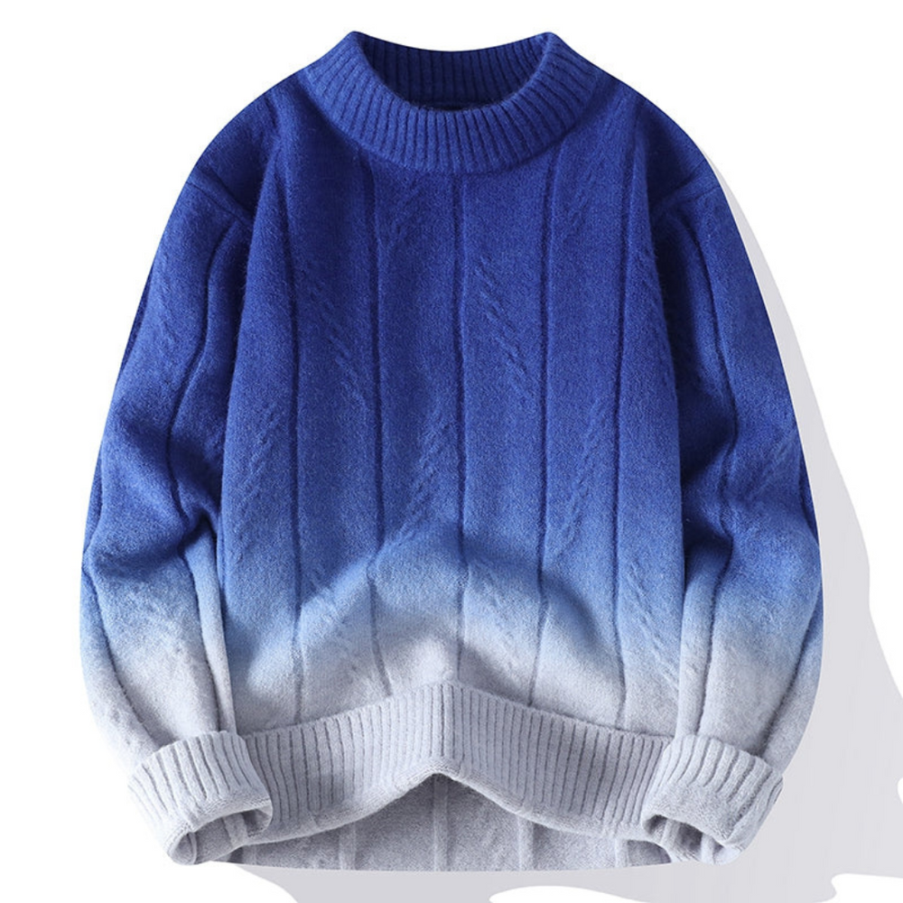 Levoire | Confortable Manches Longues Col Rond Coupe Ample Bleu