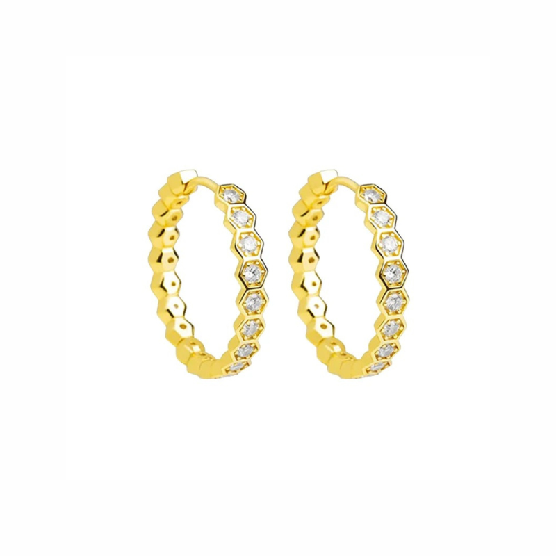 Levoire | Élégant Boucles D'Oreilles Hexagonales Or Or Styles 1
