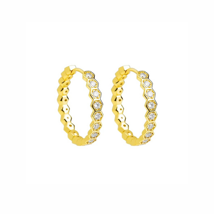 Levoire | Élégant Boucles D'Oreilles Hexagonales Or Or Styles 1