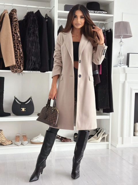 Levoire | Long Women'S Jacket With Buttons Kaki