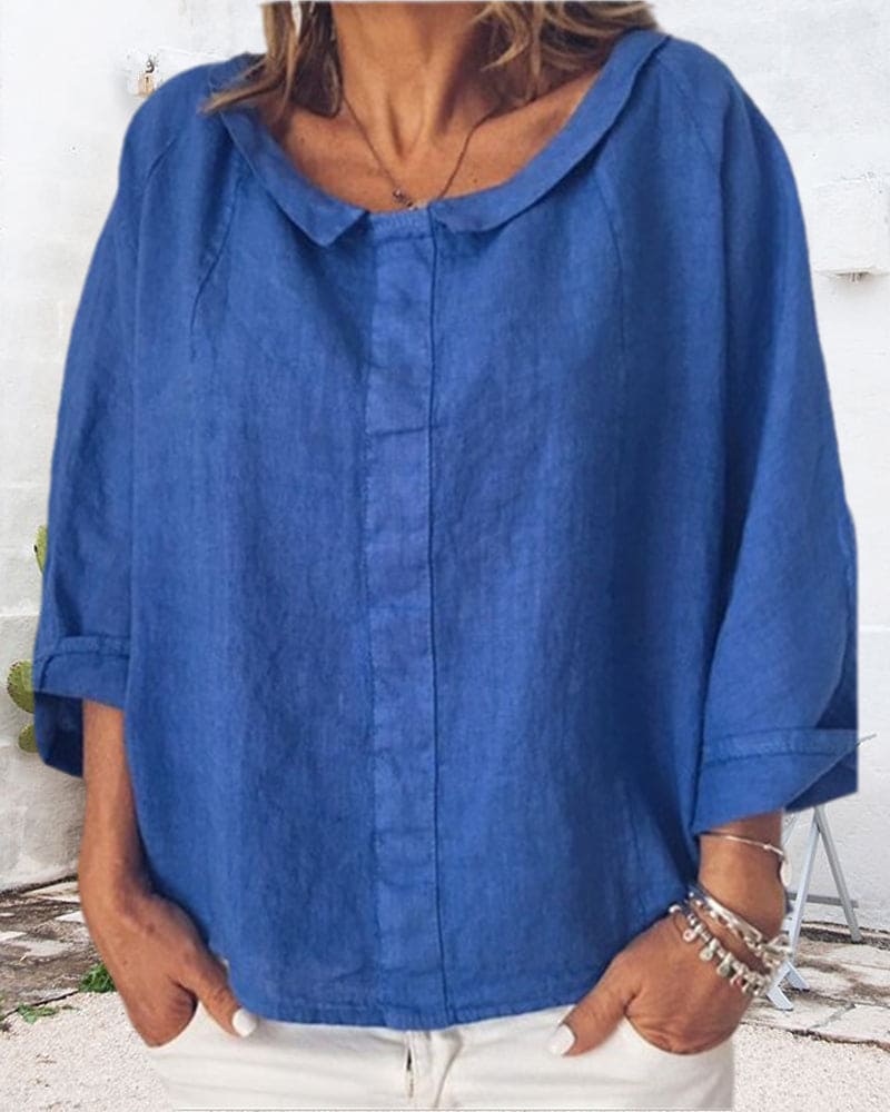 Levoire | Une Chemise À Coupe Décontractée Dans Une Couleur Unie Bleu
