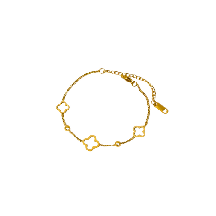 Levoire | Bracelet Avec Des Feuilles De Trèfle Ouvertes Or