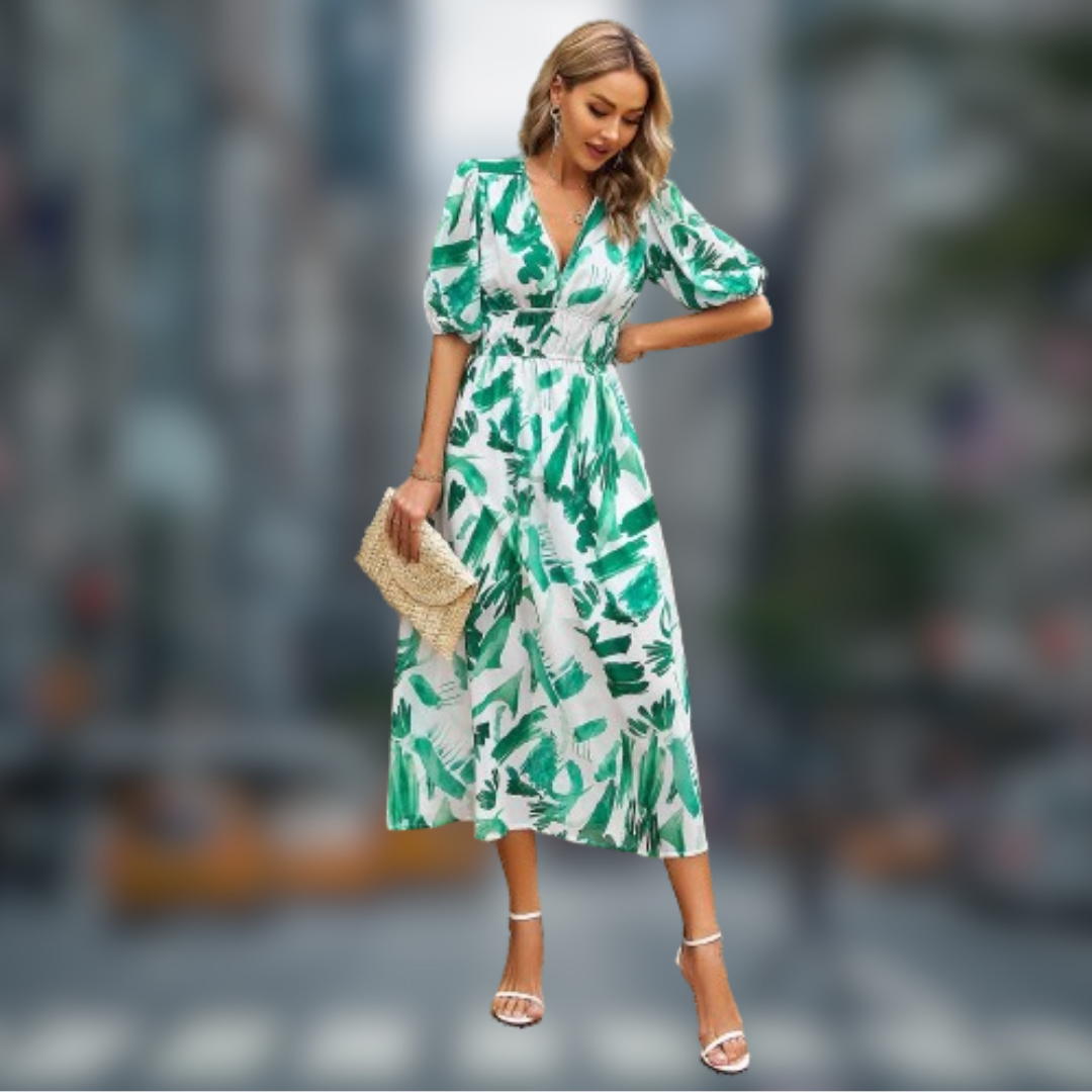 Levoire | Robe de soirée avec décolleté en V Vert clair