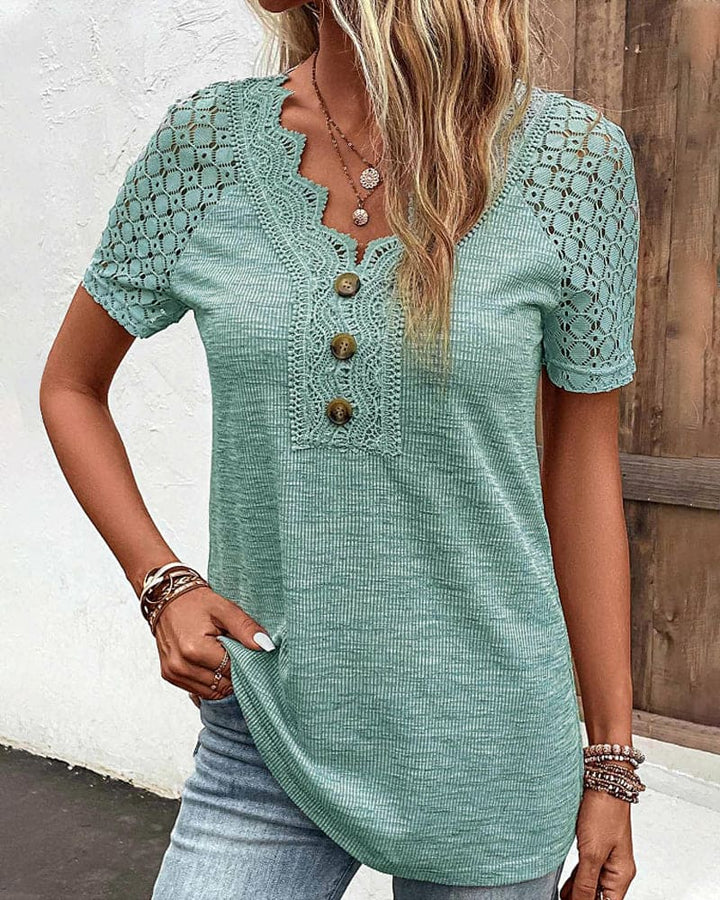 Levoire | T-Shirt En Dentelle À Manches Courtes