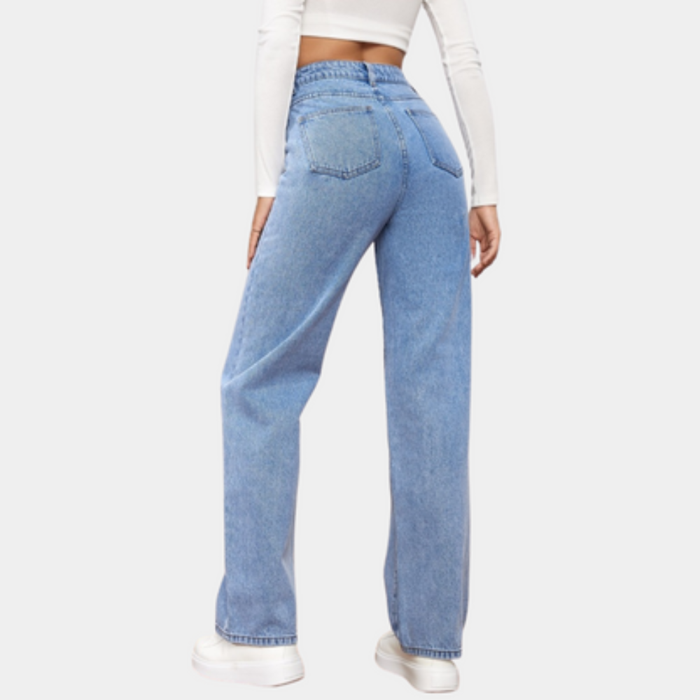 Levoire | Pantalon chic pour femmes Jean baggy décontracté à coupe détendue