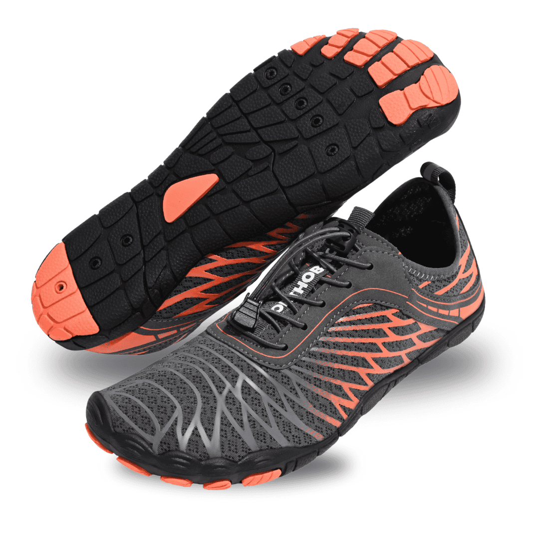 Levoire | Chaussure Barefoot Pour Le Confort Naturel Gris-Orange