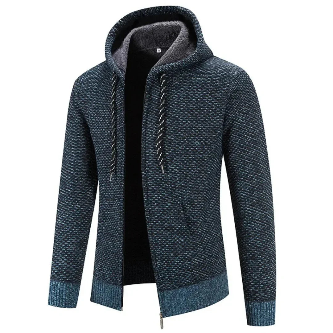 Levoire | Veste Longue À Manches Avec Capuche Et Poches Bleu