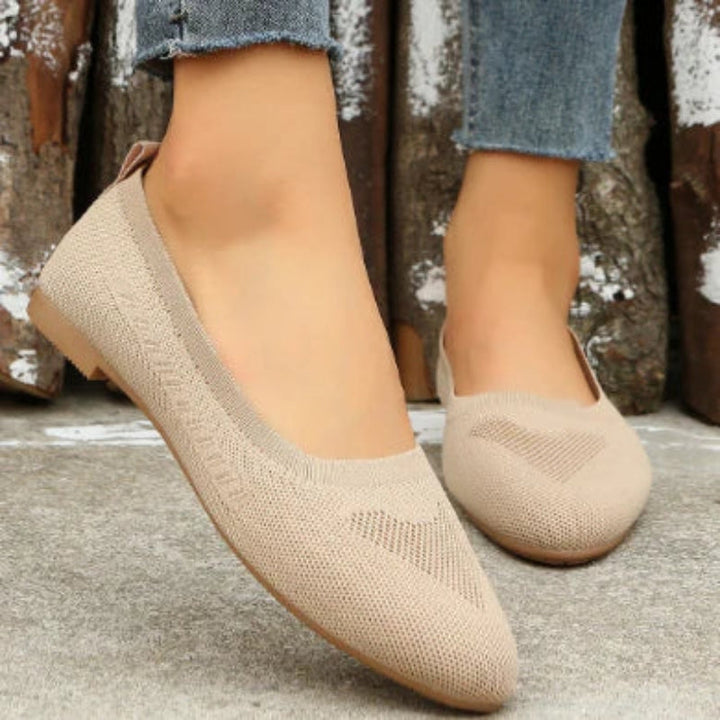 Levoire | Ballerines Plates Avec Bout Rond Et Design Respirant Abricot