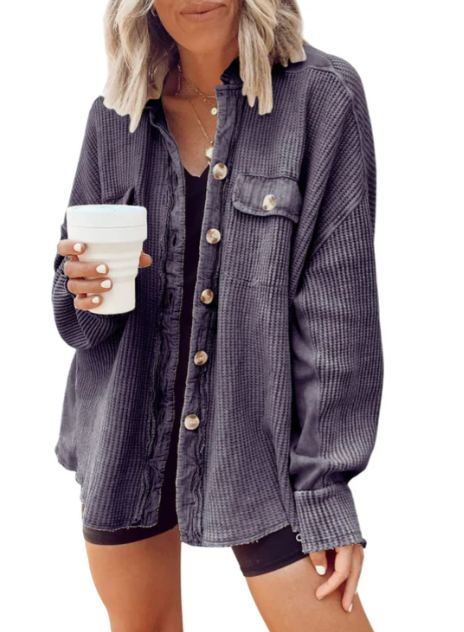 Levoire | Chemise-Vest Avec Boutons Pour Style Décontracté Bleu