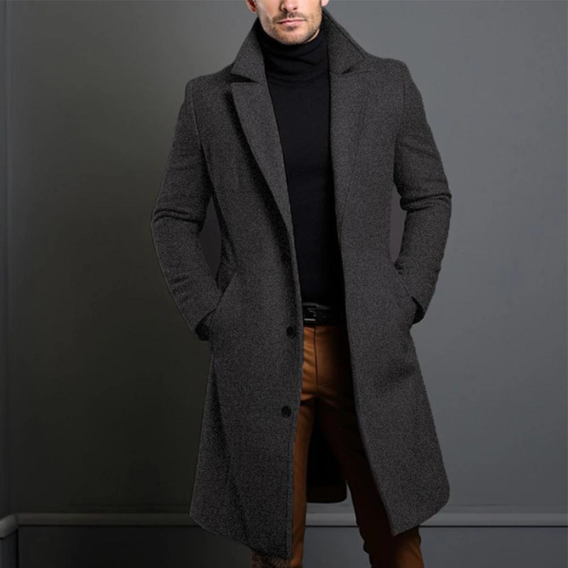 Levoire | Trench-Coat Long Pour Hommes Gris