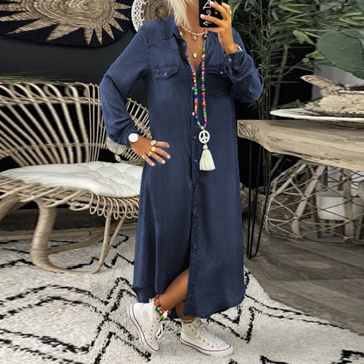 Levoire | Robe En Denim Confortable Bleu foncé