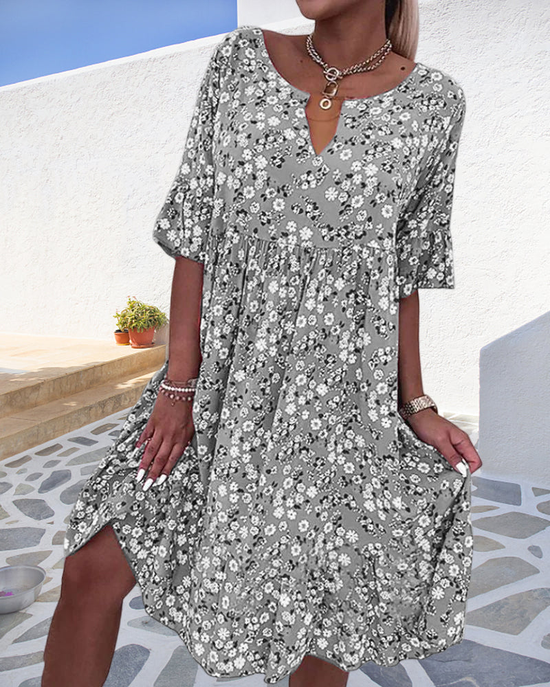 Levoire | Robe À Mi-Manches Avec Motif Floral