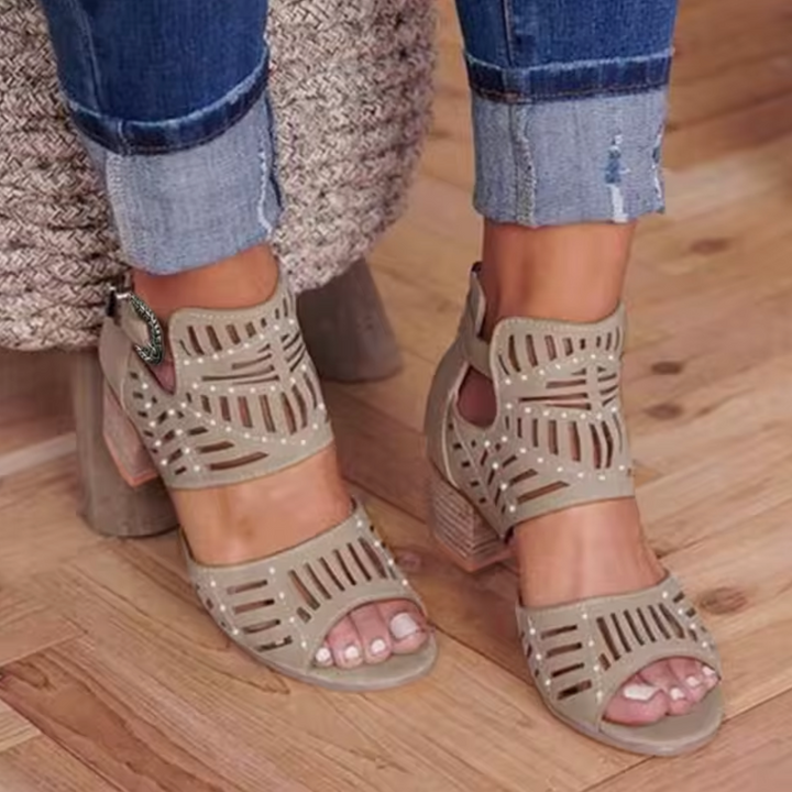 Levoire | Sandales À Talons Avec Vainica Khaki