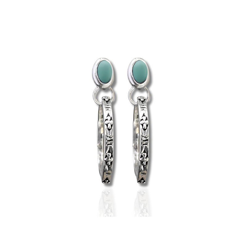 Levoire | Boho Verre À Vin Onyx Boucles D'Oreilles Argent