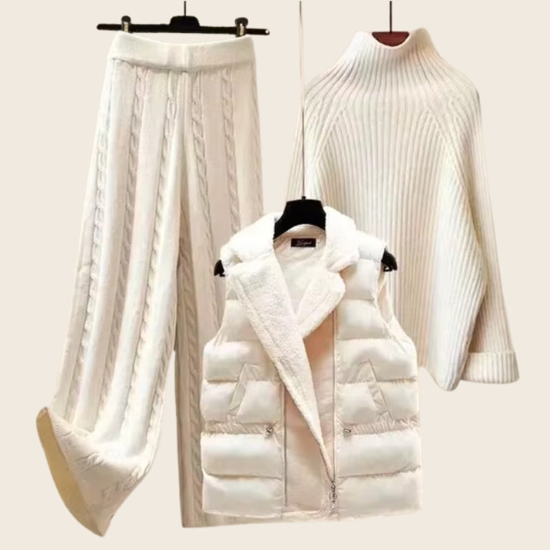 Levoire | Pull Blanc Trisatz Pour Femmes 3 pièces Beige