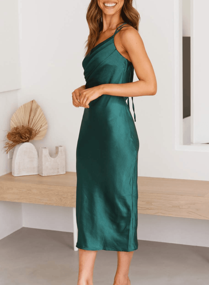 Levoire | Satin Midi Robe À Revers