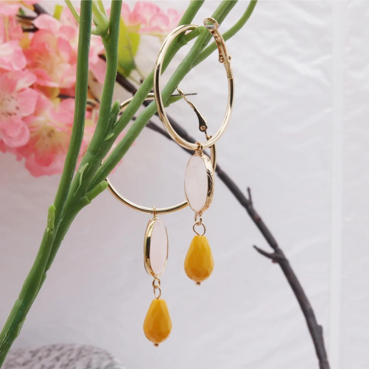Levoire | Boucles D'Oreilles En Or Avec Des Pierres Colorées Or Rose-Jaune
