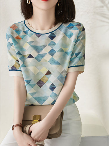 Levoire | Chemise Contrastée Élégante Avec Impression Géométrique Moderne