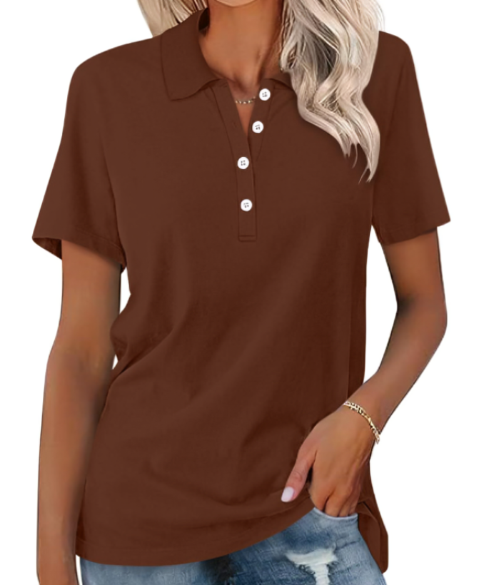 Levoire | Polo Femme Durable à Boutons Braun