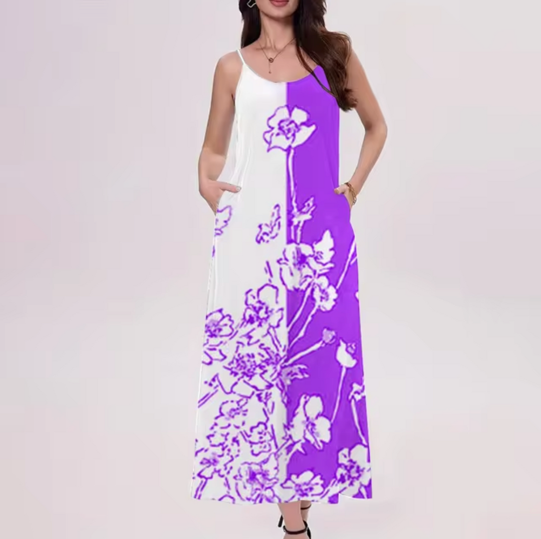 Levoire | Robe Sans Manches Avec Motif Floral Lilas