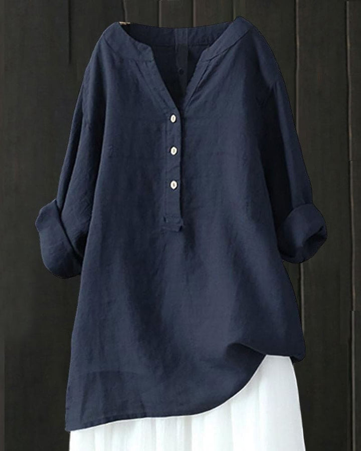 Levoire | Blouse À Manches Longues Dans Une Couleur Unie Et Un Encolure En V