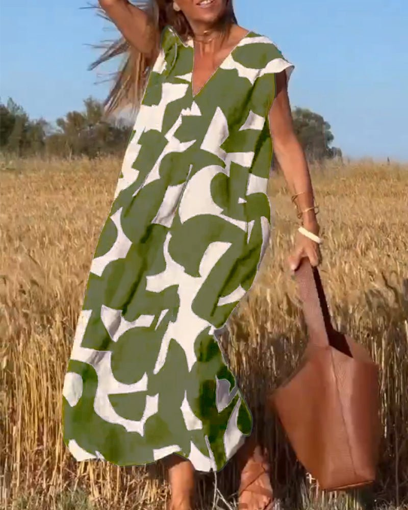 Levoire | Robe femme Robe d'été femme avec décolleté en V Vert