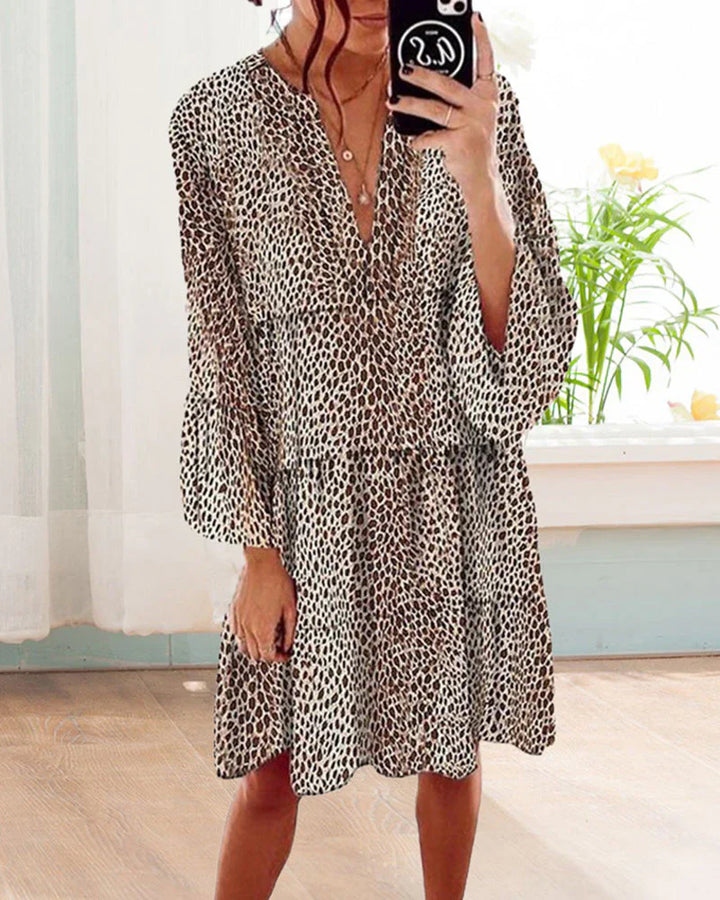 Levoire | Robe Mi-Longue Léopard Pour Femmes