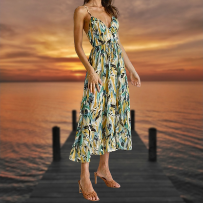 Levoire | Robe de soirée à motif Boho Motif Vert