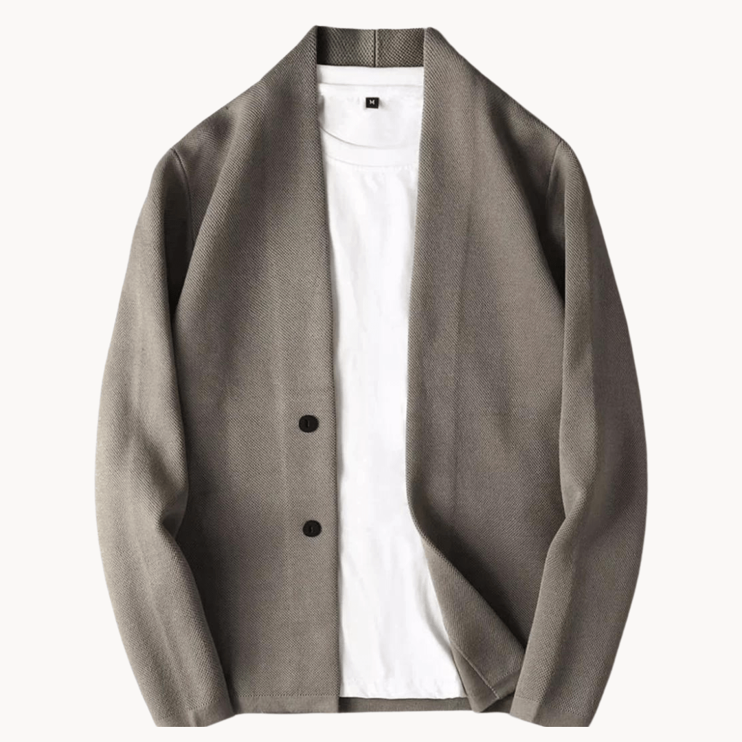Levoire | Pull Col Rond Slim À Manches Longues Avec Boutons Gris