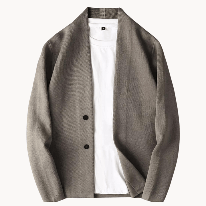 Levoire | Pull Col Rond Slim À Manches Longues Avec Boutons Gris