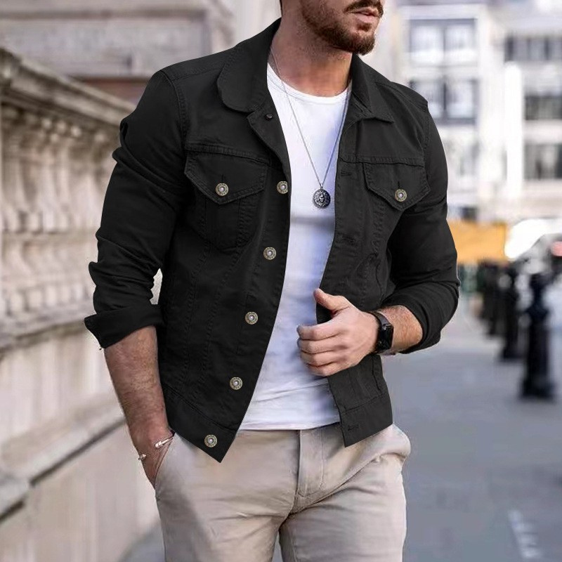 Levoire | Classique, Veste En Jean Teintée noir