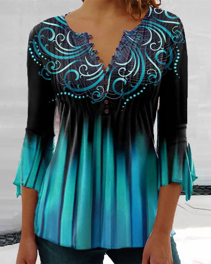 Levoire | Blouse Avec Décolleté En V Et Manches Trois Quarts