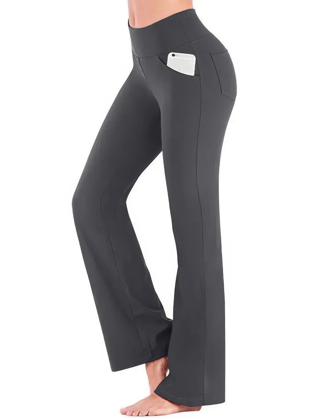 Levoire | Pantalon Femme Élégant Taille Haute Pantalon Pour Femmes Gris