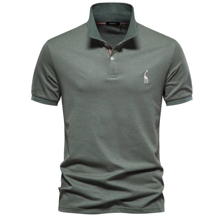 Levoire | Polo en coton luxueux avec logos de cerf Vert