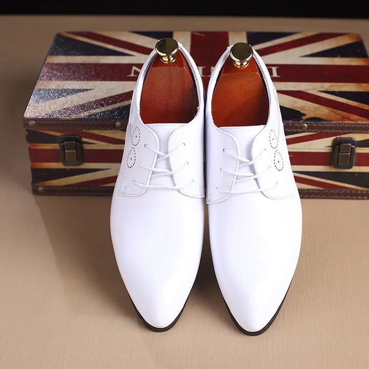 Levoire | Brogues Rétro Brillants Pour Hommes blanc