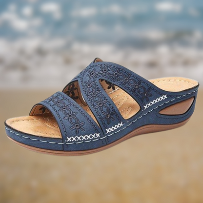 Levoire | Sandales pour femmes brodées à la main Blu