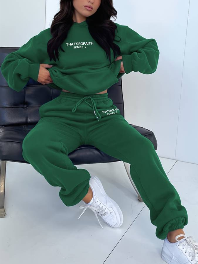 Levoire | Ensemble de jogging confortable pour femmes deux pièces Vert foncé